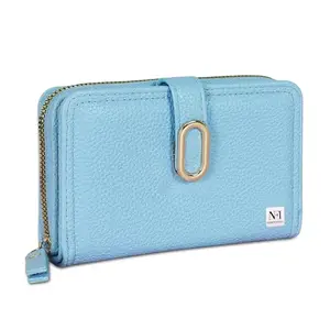 NFI essentials Small Wallet for Women, PU Leather Mini Wallet for Girls, Zipper Wallet, Credit Card Holder Organizer Coin Purse for Girls, Small Money Wallets for Ladies