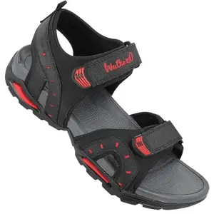 WALKAROO WC4379 Mens Casual Wear and Regular use Sandals - Black Red