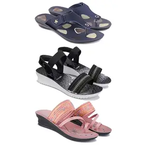 Women's Comfortable Sandal,Casual Lightweight Sandal for Everyday Wear | BTS-(3-COMBO)-1973-1931-1950-5