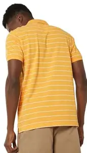 Max Men's Half Sleeves Regular Fit Striped Polo T-Shirt