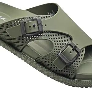 TRV Coco-Rover Olive EVA Flip-Flops | Soft & Durable Slippers with Anti-Skid Sole | Lightweight Footwear for Men-6 Kids UK