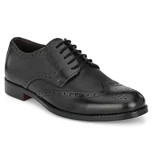 egoss Luxe Premium Genuine Leather Brogue Formal Shoes for Men (Black-6)-FO-2132
