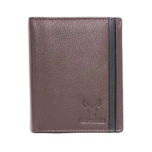 REDHORNS Genuine Leather Wallet for Men | RFID Protected Mens Wallet with 6 Credit/Debit Card Slots | Slim Leather Purse for Men (RAP02R4_Redwood Brown)