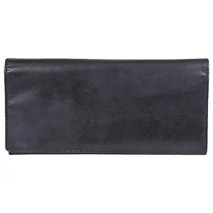 Leatherman Fashion LMN Genuine Leather Black Women's Wallet 8 Card Slots
