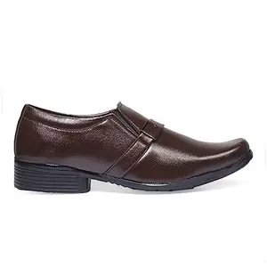 YUVRATO BAXI Men's Brown Office Wear Formal Slip-on Dress Shoes-8 UK