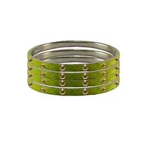 Vidhya Kangan Light Green Stone Stud Brass Bangle with Extra Large Size