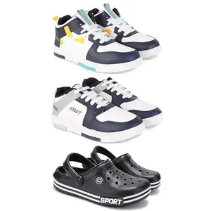 Men's Stylish Casual Shoes | Comfortable & Trendy Daily WearPremium Casual Shoes for MenGR-(3-Combo)-1074-1075-3014-8 Multicolor