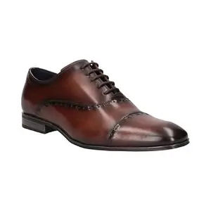 Bugatti Matina Mid-Brown Men Leather Oxford Formal Shoes