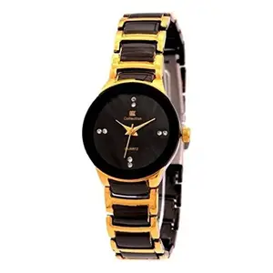 HAPPY-CREATION Casual Analoge Black Dial Women's Stainless Steel Watch- HCN-42