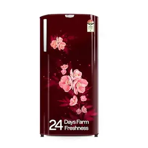 Godrej 180 L 4 Star | Turbo Cooling Technology | 24 Days Farm Freshness | Large Vegetable Tray | Toughened Glass shelves | Direct Cool Single Door Refrigerator (RD EDGENEO 207D THF MP WN, Maple Wine)