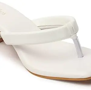 Picktoes PT-R377 Women's White Synthetic Leather Casual Heel Sandal