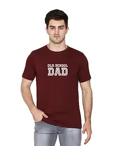 T-shirt Truck Graphic Printed T-Shirt for Men| Old School Dad T-Shirts for Dad| Tshirts for Father |Round Neck T Shirt | Daddy Tshirts Maroon