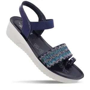 WALKAROO BLUE TYGA BT2724 Womens Fashion Sandals for Casual Wear and Regular use - Blue