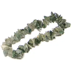 Nature's Crest Green Moss Agate Natural Stone Tumbled Chip Bracelet Gemstone for Vastu Healing Mediation Reiki & Pooja