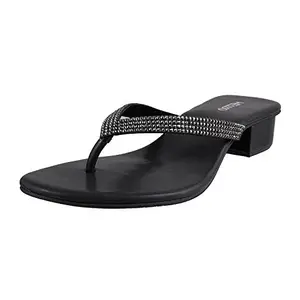 Metro Women Black Beaded Sandals ( 35-2244-11-37 ) Size ( 4 UK/India (37EU) )
