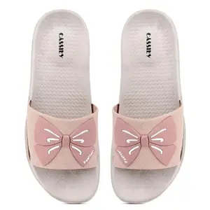 CASSIEY Women's Slip-On Slide Sandals Pink- 7 UK
