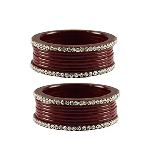 MAYA FASHION Maroon stone acrylic Bangle Elegant Extra Large Size Bangle | Perfect Fit for Plus Size banglesTrendy and Comfortable Fit for woman and girls | (Sku-ban4346)