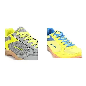 Nivia Men's Dark Grey Yellow Flash Shoe 8UK Men's Yellow Aster Blue Flash Shoe 9UK