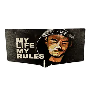 CRAFTSEVER Canvas Wallet for Men and Boys 6 Card Holder Wallet,bi fold Canvas Printed Genuine Wallet and Purse Card Holders for Men (Brown)