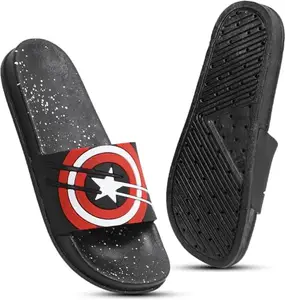 TOMSY CHOICE Caption Men's Soft Slippers Flip Flops Clogs in exciting Color for Daily Use, Size 10 (Black)