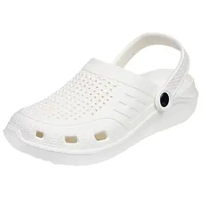 Ektta Super Stylish & Comfortable, Lightweight Clogs with Adjustable Back Strap for Men's_Scotch-01-Wht-6