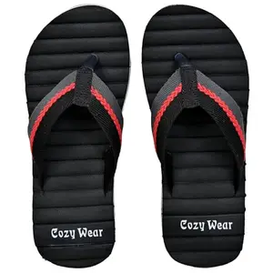 COZY WEAR Flip-Flop Slippers for Men, Boys - Durable, Comfortable & Lightweight - Beach, Home Slippers/Chappal (G-200-BLACK-S10)