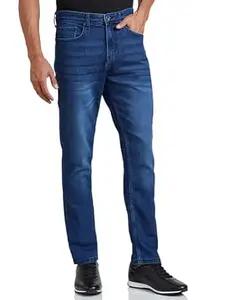 Amazon Brand - Symbol Men's Cotton Rich Stretchable Relaxed Fit Jeans | Casual Denim