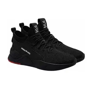 Trendy Latest Stylish Lightweigh Shoes for MenSports Shoes for MenRunning Shoes for MenSports ShoesWalking Shoes for MenGym Shoes for Men & Boys(99) N Black