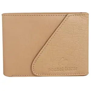 pocket bazar Men's Wallet || Black Color || Leather Wallet || Purse for Men || 5 Card Slot || 1 Coin Pocket || Hidden Compartment (Beige-01)