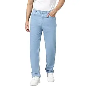KOTTY Men’s Relaxed Fit Straight-Leg Jeans|Comfortable & Durable Denim Jeans