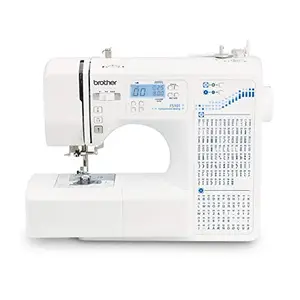 Brother FS101 Automatic Zig-Zag Computerized Electric Sewing Machine100-Built-in Decorative Stitch and 55-Built-in Character Stitches/LCD /LED Light Japanese Quality (Without Extension table), white