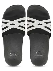 Carlton London Men's Sliders, GREY WHITE, 7
