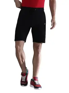 CROCODILE Men Solid Slim Fit Track Shorts | Mid Rise | Drawstring Waist | Above Knee Length | Casual Sports Lounge Shorts