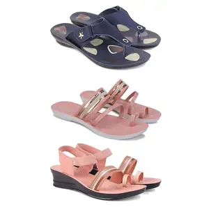 Women's Comfortable Sandal,Casual Lightweight Sandal for Everyday Wear | HC-(COMBO-3)-1973-1944-1959-7
