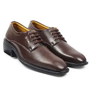 YUVRATO BAXI Men's 2" Heel Height Increasing Casual Brown Formal Laceup Shoes with Synthetic Material and Pu Sole.- 9 UK