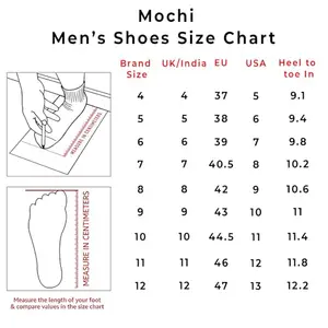 Mochi Men Black Leather Brogue (19-5487-11-42) Size (8 UK/India (42EU)