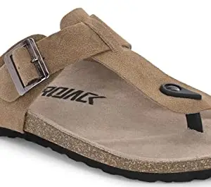 AFROJACK Mens's Suede Orginal Leather Sandals s800 (Beige, numeric_11)