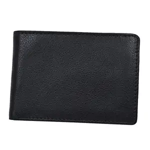 Leatherman Fashion LMN Genuine Leather Black Unisex Wallet(4 Slots)