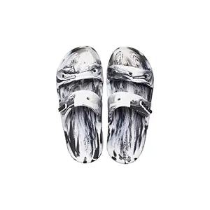 Crocs Unisex Adult ClassicCrocsMarbledSandal White/Black Sandal (207701-103)