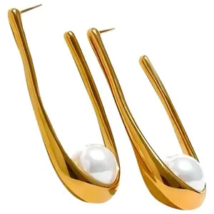 MEENAZ earrings for women fashion studs earrings for women anti tarnish gold ear rings stainless steel korean bali Gold Hoop Earrings | Combo design Jewellery Celebrity Inspired earrings set for women