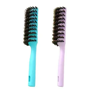 UMAI Round Vented Hair Brush for Quick Drying & Pain Free Detangling | Smoothens | Stylish design | Flexible Nylon Bristles | Suitable for all Hair types (Blue-Purple, Pack of 2)