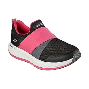 Skechers Womens GO Run Pulse - Bold Venture BKPK Running Shoe - 7 UK (128103-BKPK) Black/Pink