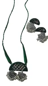 Latest Mirror Long Necklace Design Traditional Stylish Fancy Mirror Necklace Jewellery for Women- (11gm)