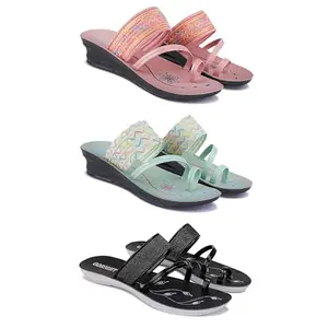 Women's Comfortable Sandal,Casual Lightweight Sandal for Everyday Wear for women's(GR-(COMBO-3)-1950-1954-1946-7)