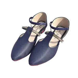 Anusree Kayal Women's Burgundy Leather Ballerina Flats Shoe_7