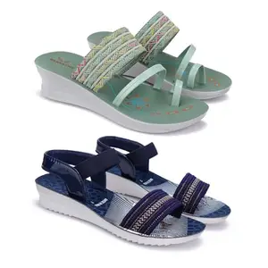 BERSACHE Soft Classic Casual with Regular wear Slippers for Woman | combo-1948-1930 | Size-7 Multicolor
