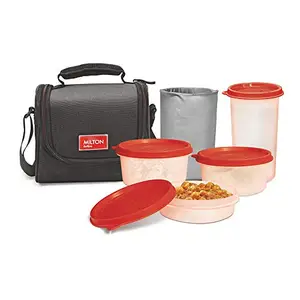 MILTON Full Meal Combo 3 Containers Lunch Box - Black price in India.