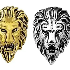 Satguru King Lion Head Ring for Men & Women : Indian Size 16-19 Antique Style Lion Head King Fashion Biker Ring for Mens & Boys