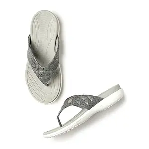 Marc Loire Women's Comfortable Flip Flop Casual T-Strap Flats Slippers (Grey, numeric_7)