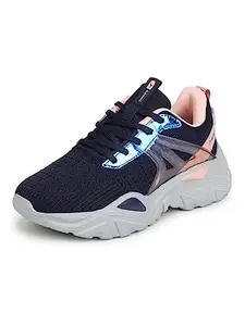 ABROS Women's Monique-O ASSL0166O Sports Shoes_Navy/Peach_4UK